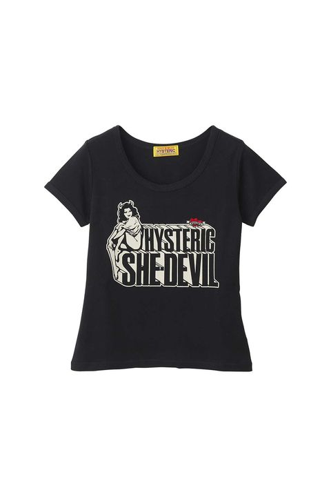 SHE DEVIL HEART刺繍 チビTシャツ / ブラック