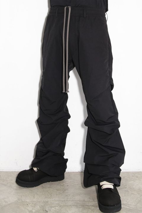 ナイロンタックバギーパンツ / Tuck Baggy Pants / ブラック / ag-9021-2