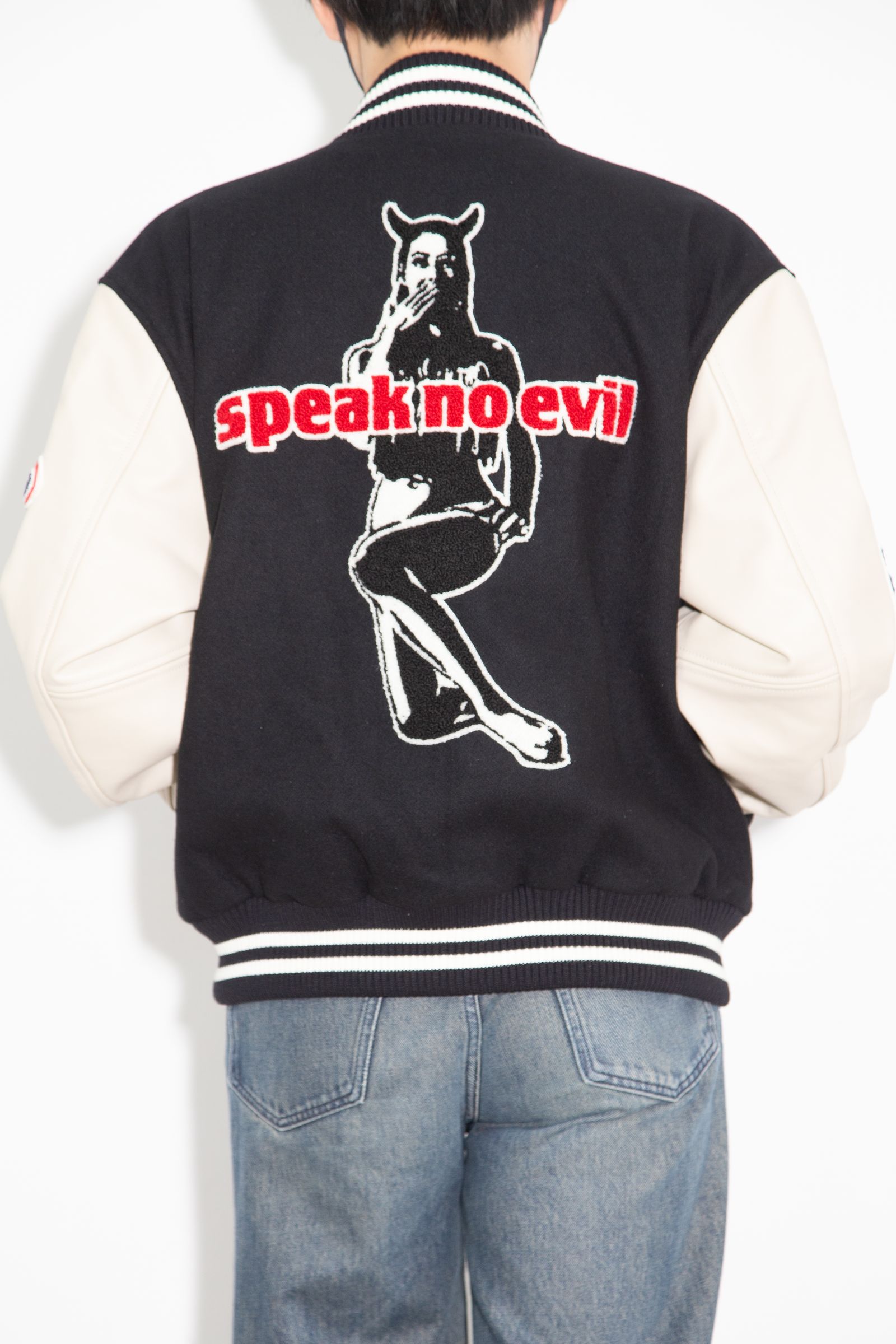 SPEAK NO EVILワッペン スタジャン / ブラック
