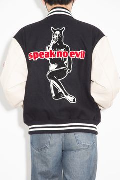 SPEAK NO EVILワッペン スタジャン / ブラック