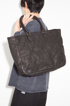 JAPAN STEER GARMENT-DYED TOTE-BAG / ブラック