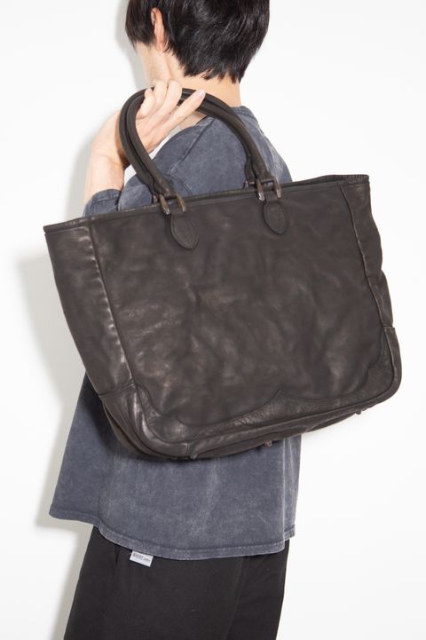 JAPAN STEER GARMENT-DYED TOTE-BAG / ブラック