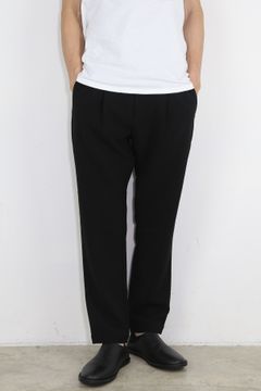 PE STRETCH DOUBLE CLOTH REGULAR FIT EASY TROUSERS / ブラック