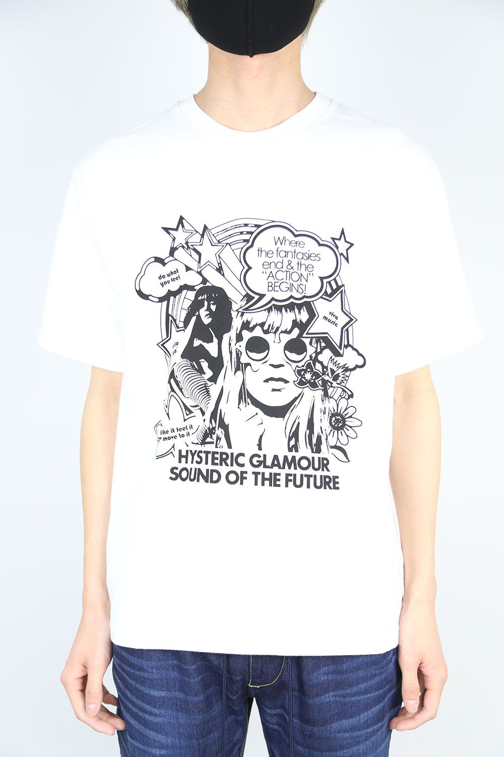 HYSTERIC GLAMOUR MUSIC STORES Tシャツ ホワイト MUSIC STORES Tシャツ（Tシャツ/カットソー）｜HYSTERIC GLAMOUR