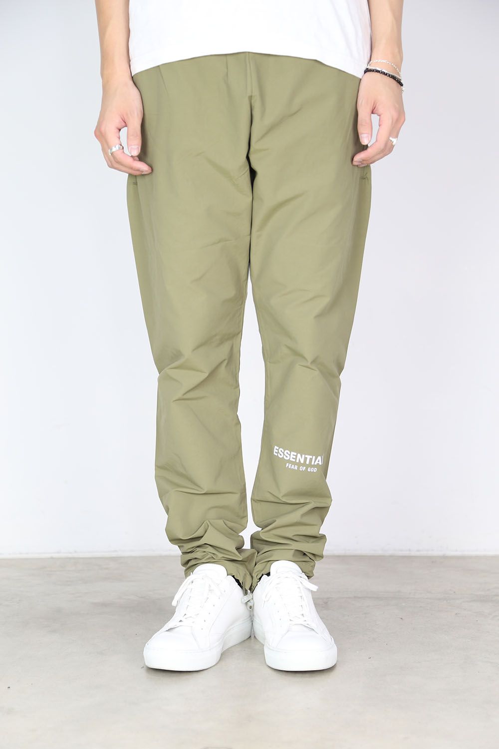 essentials nylon track pants olive