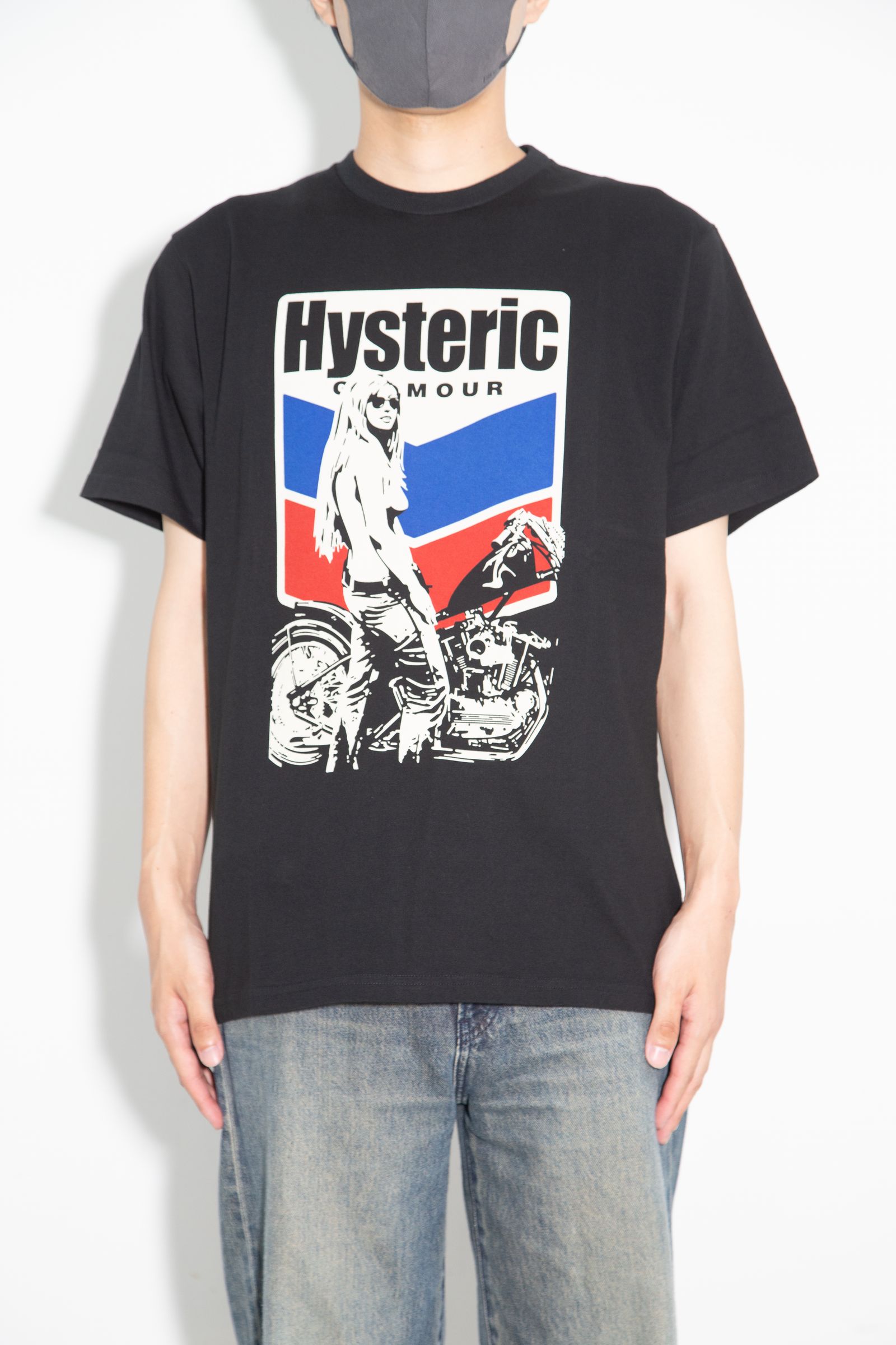 [ラスト1点 サイズL] MOTORCYCLE GIRL Tシャツ / ブラック