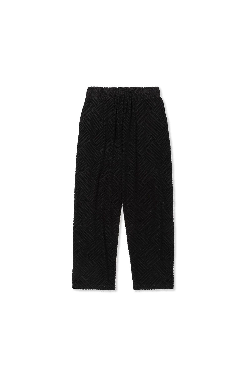 PILE JACQUARD WIDE EASY PANTS / ブラック
