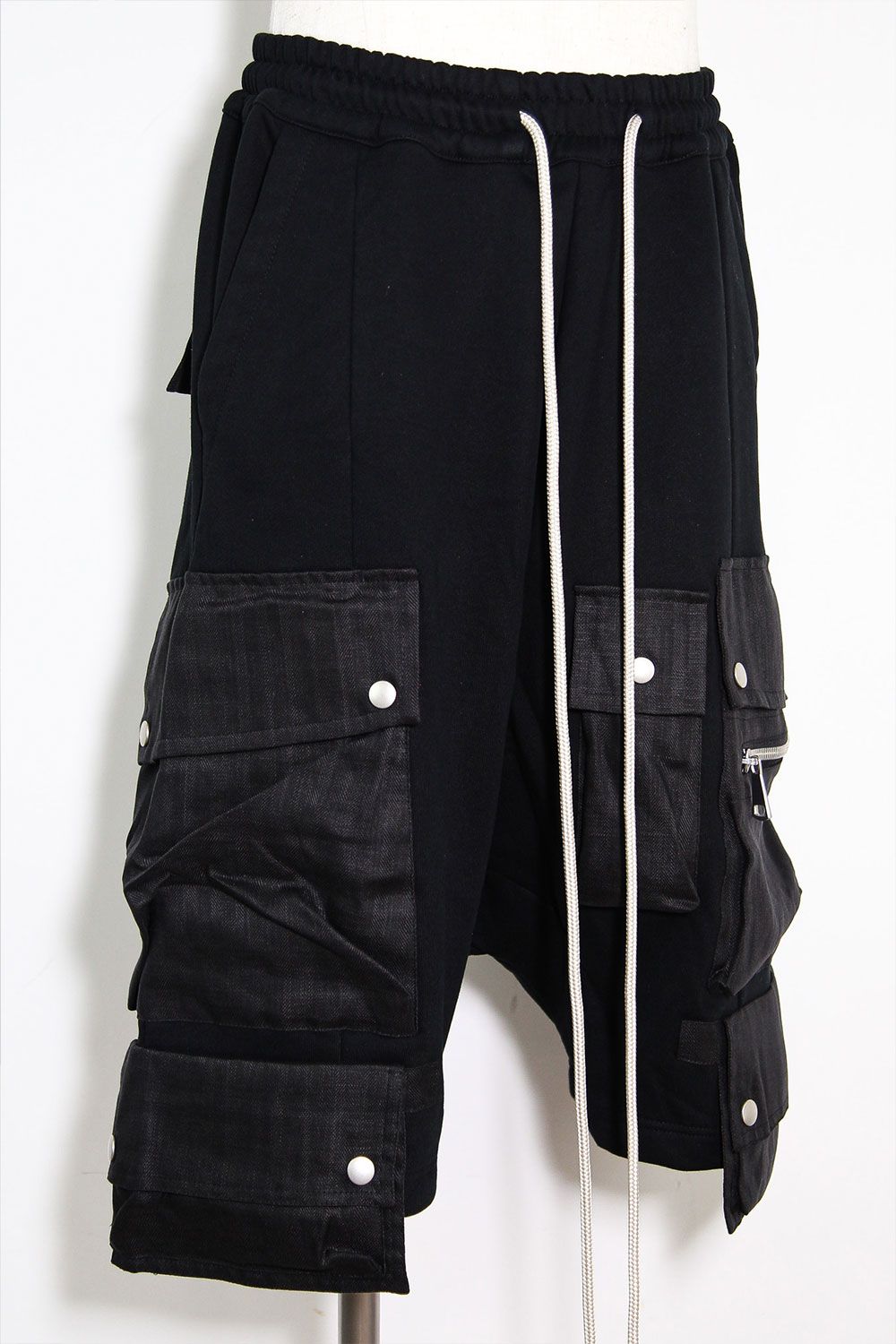 リネンコンビスウェットショーツ / Linen Combi Sweat Shorts / ブラック / ag-11035
