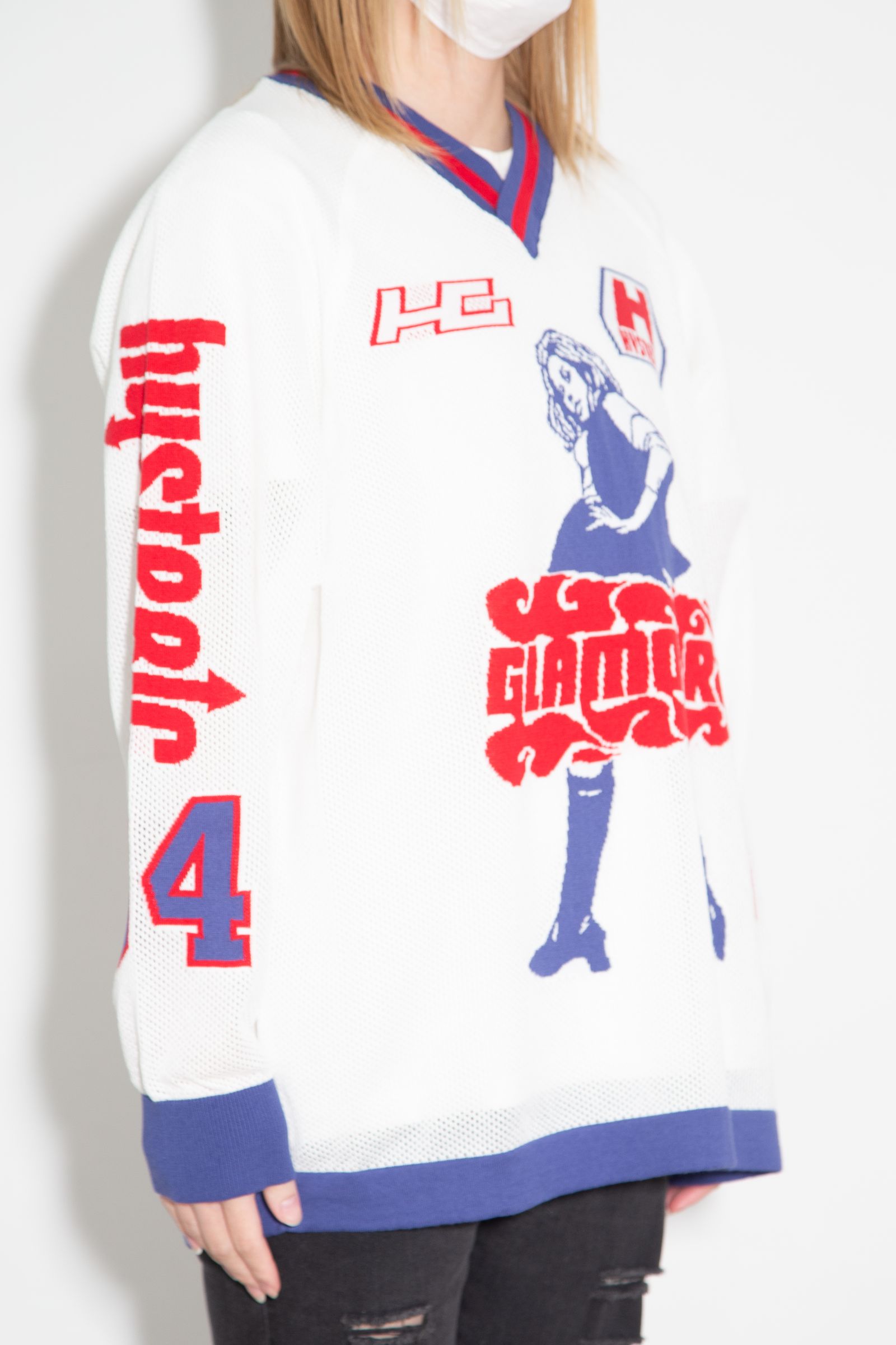 HYSTERIC84ジャカードメッシュ プルオーバー / ホワイト