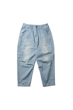 【人気継続商品 新色】STAMPED DENIM SARROUEL PANTS / ライトブルー