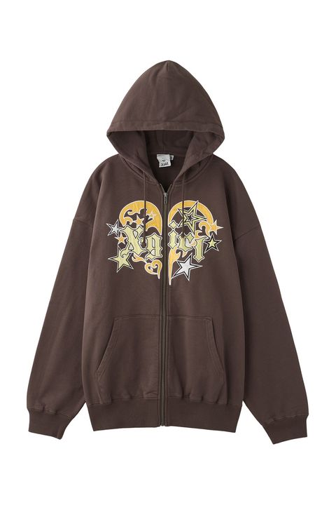 TRIBAL HEART ZIP UP SWEAT HOODIE / ブラウン