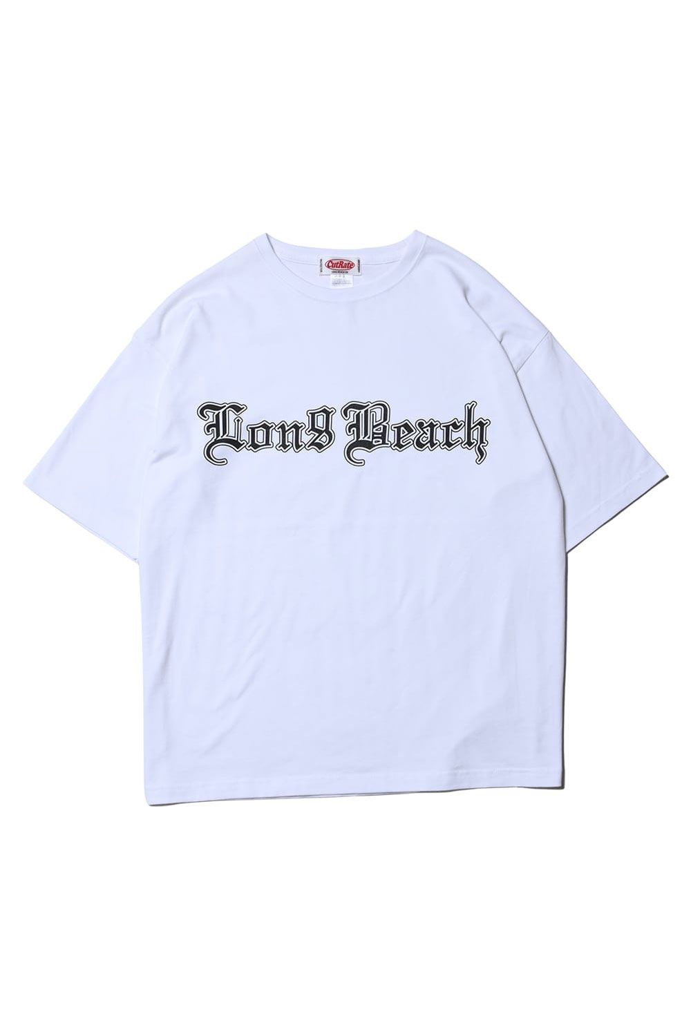 LONG BEACH CA LOGO DROP SHOULDER S/S -T-SHIRT / ホワイト