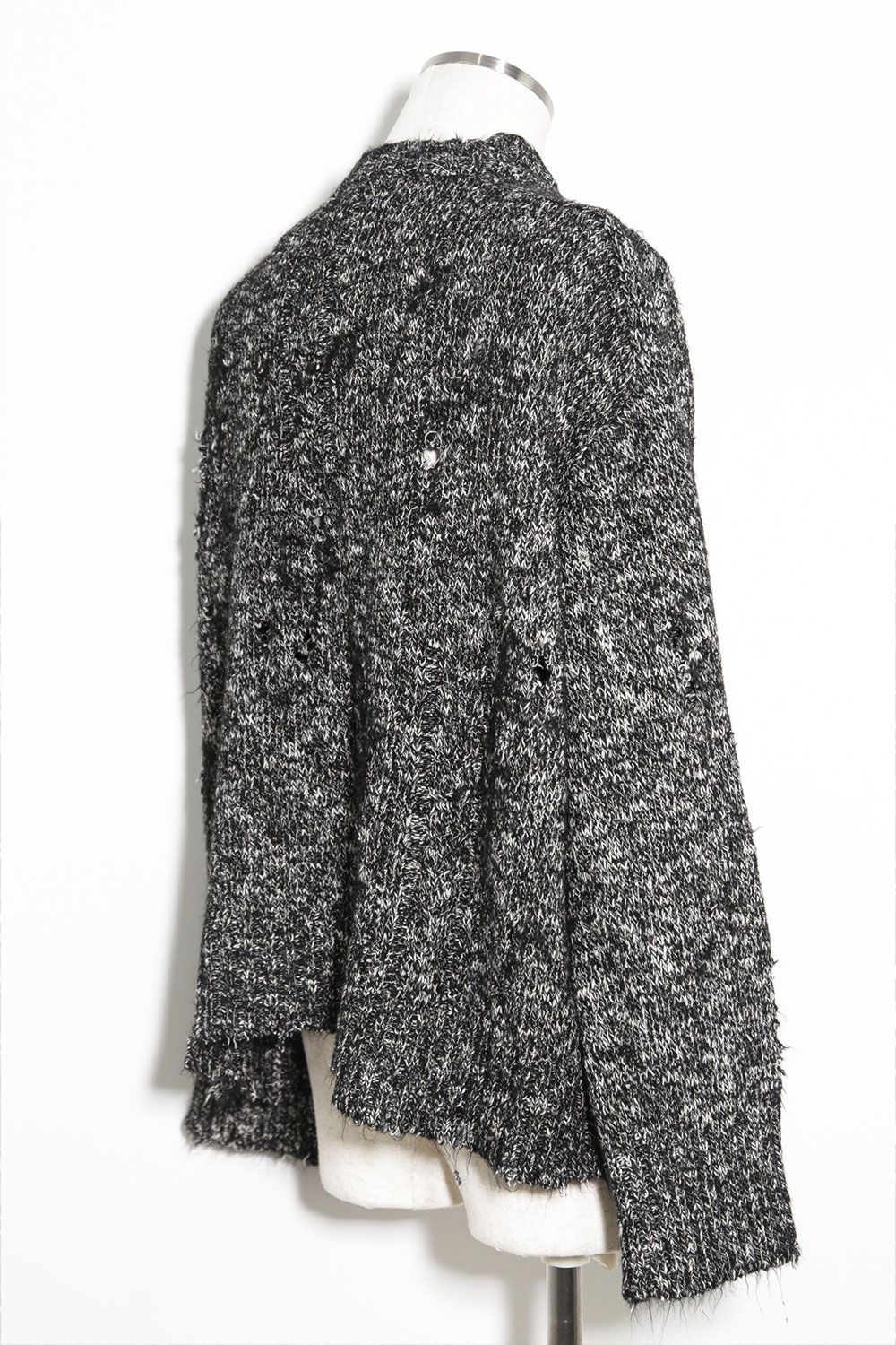 リラックスフィットダメージニット / Damage Knit Top / ブラックミックス / ag-8013