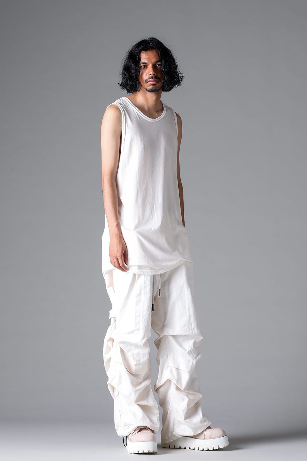 ロングタンクトップ / LONG TANK TOP / ブラック / ag-6083-3