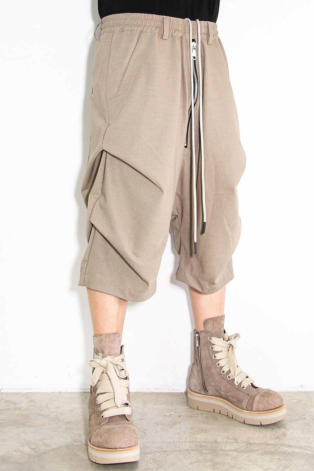 サマーウールタックショーツ / Summer Wool Tuck Shorts / ライトベージュ / ag-11020-2