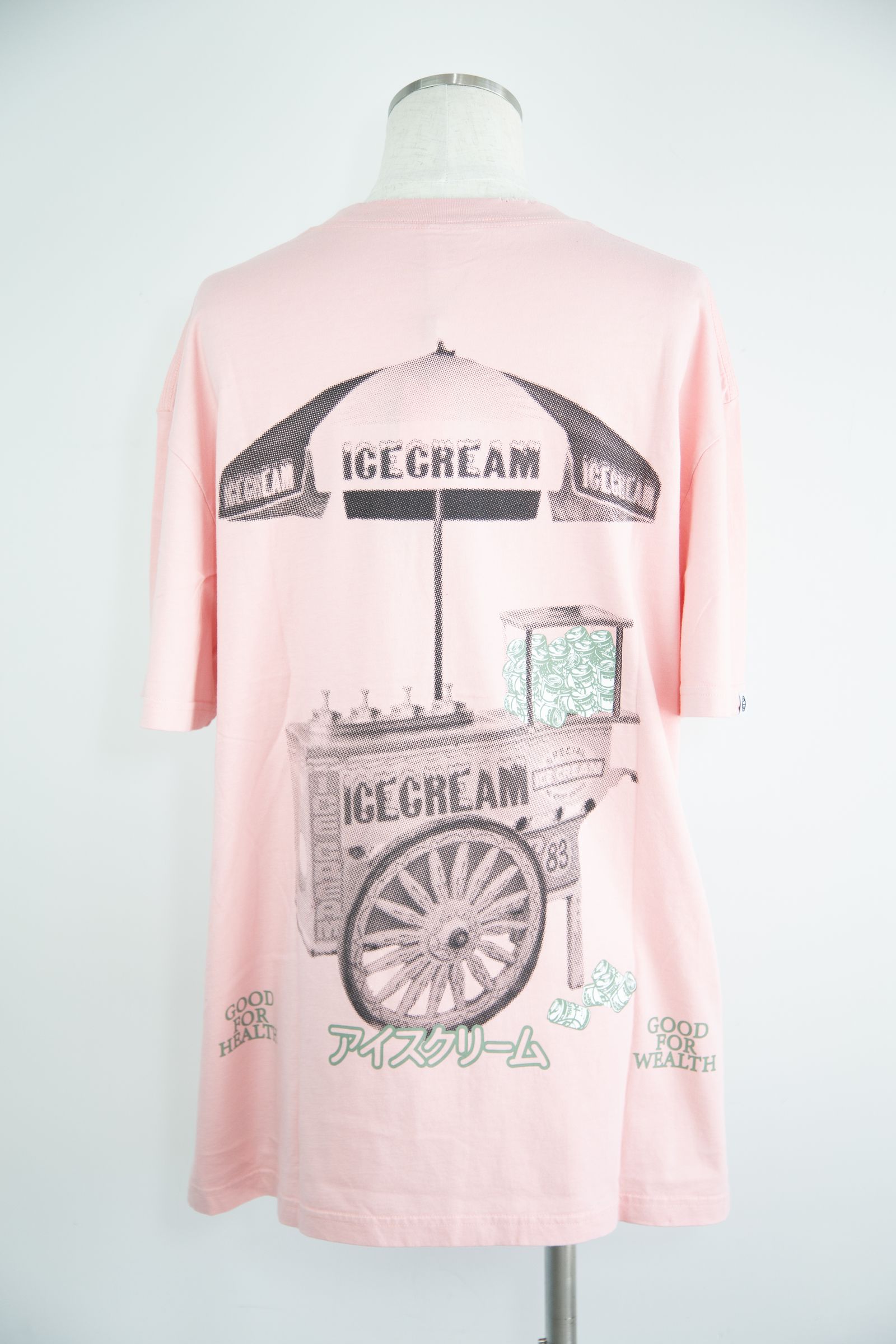 【ICECREAM】CART OVERSIZED T-SHIRT / シルバーピンク