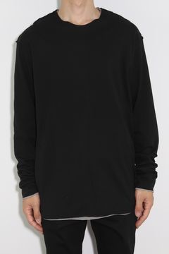 80/2 PIMA CO JERSEY LAYERED L/S TEE / ブラック