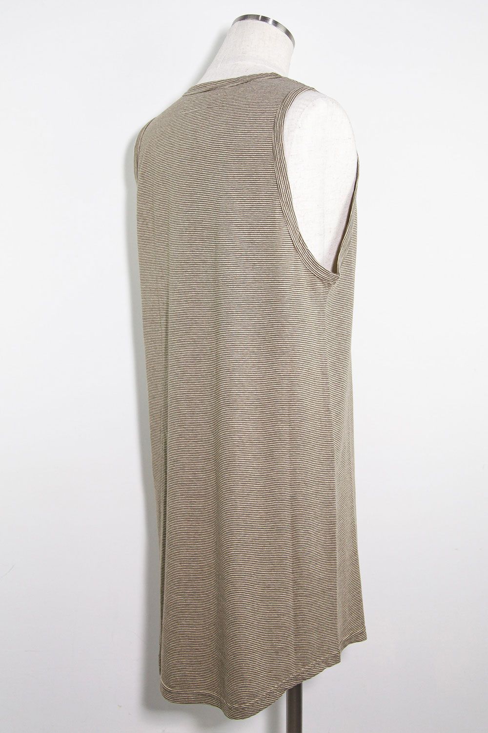 ストライプロングタンクトップ / Stripes Long Tank Top / グレー×アイボリー
