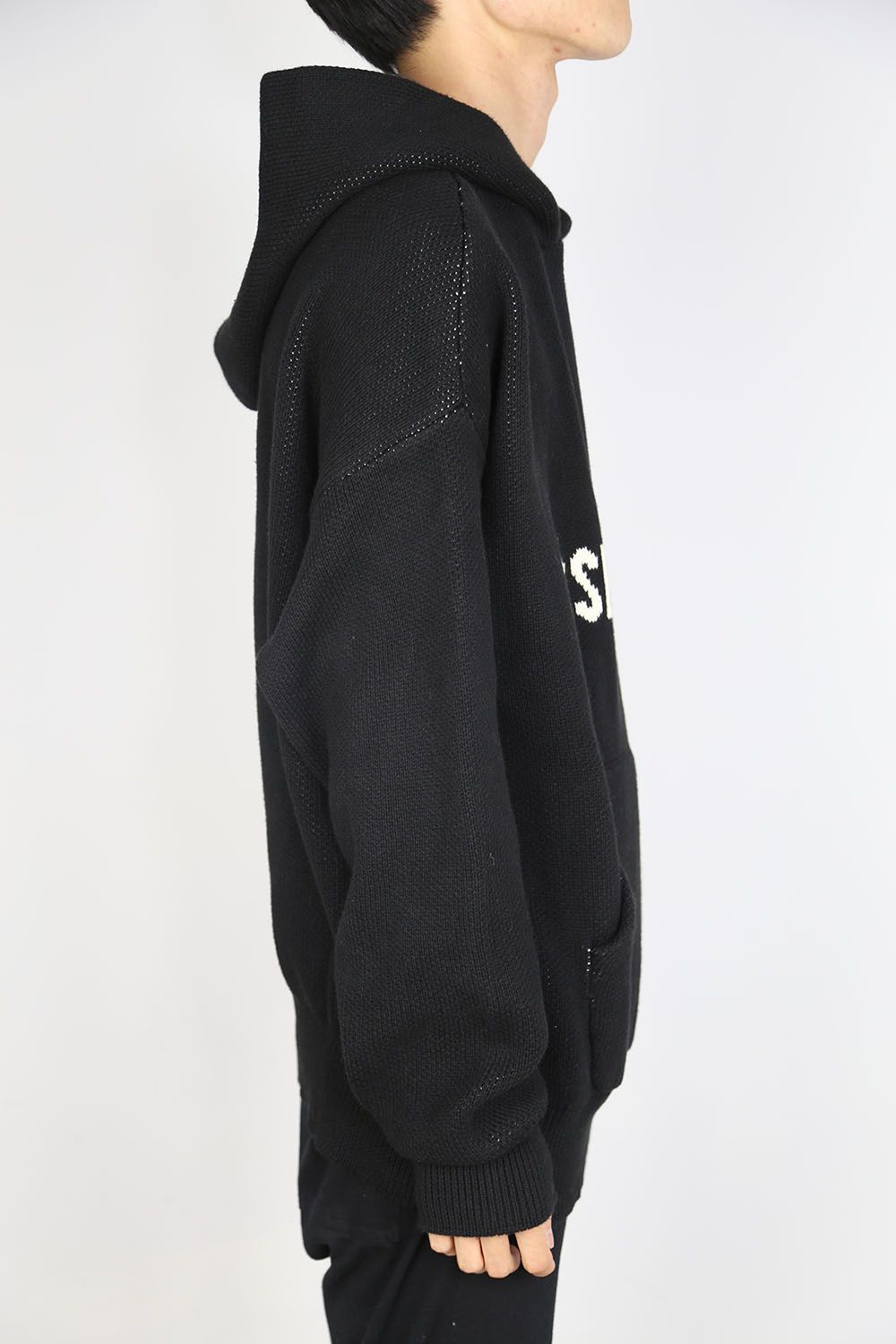 FOG ESSENTIALS - FRONT LOGO KNIT HOODIE / ブラック | Tempt