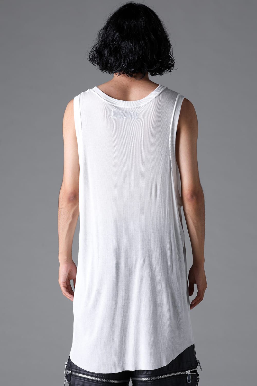 RIB LONG TANK TOP / グレー