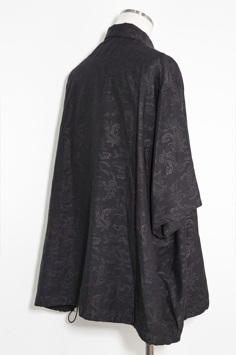 ペイズリー柄ハーフスリーブシャツ / Paisley Front Zip Harf Sleeve Shirts / ブラック / ag-9060-1
