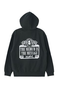 [ラスト1点 サイズM] VINTAGE LABEL FACE LOGO ZIP UP SWEAT HOODIE / チャコール