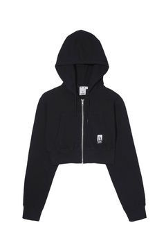 [ラスト1点 サイズS] FACE COMPACT ZIP UP HOODIE / ブラック