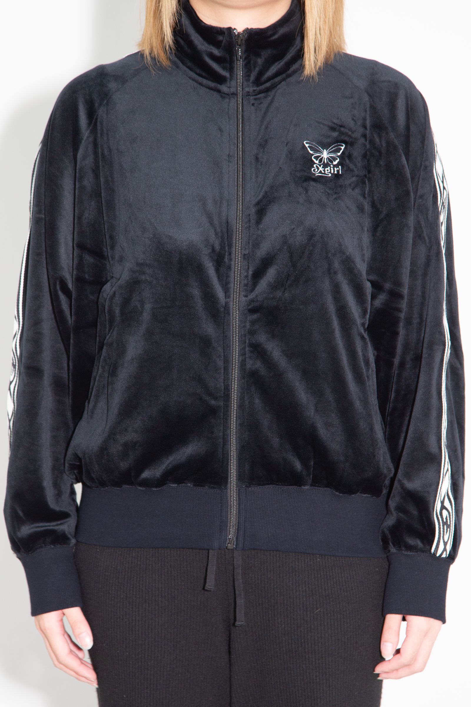 BUTTERFLY VELOUR TRACK JACKET / ブラック