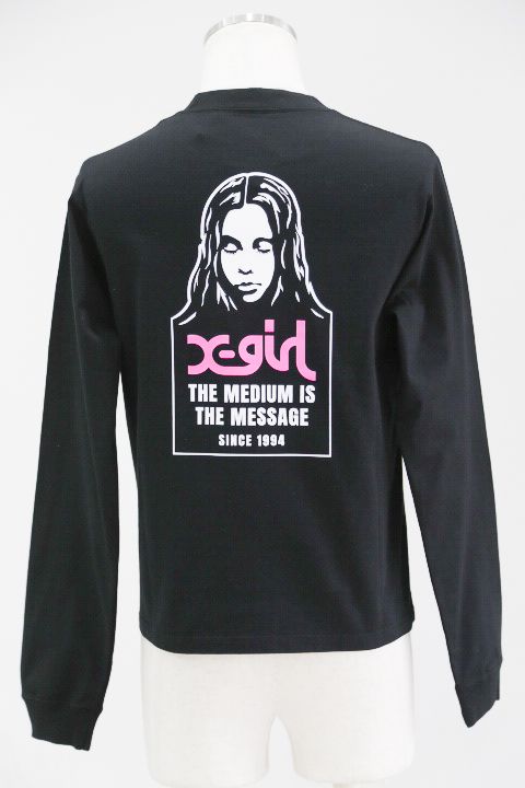 MESSAGE AND FACE L/S TEE / ブラック