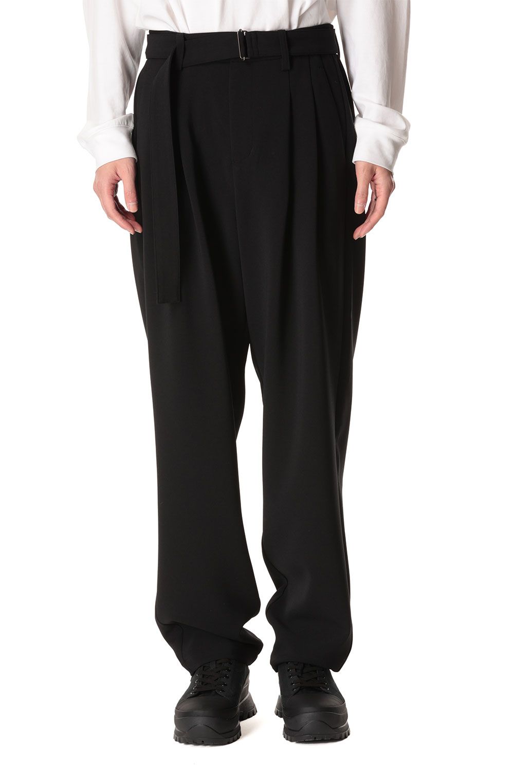ATTACHMENT - PE STRETCH DOUBLE CLOTH BELTED TAPERED FIT