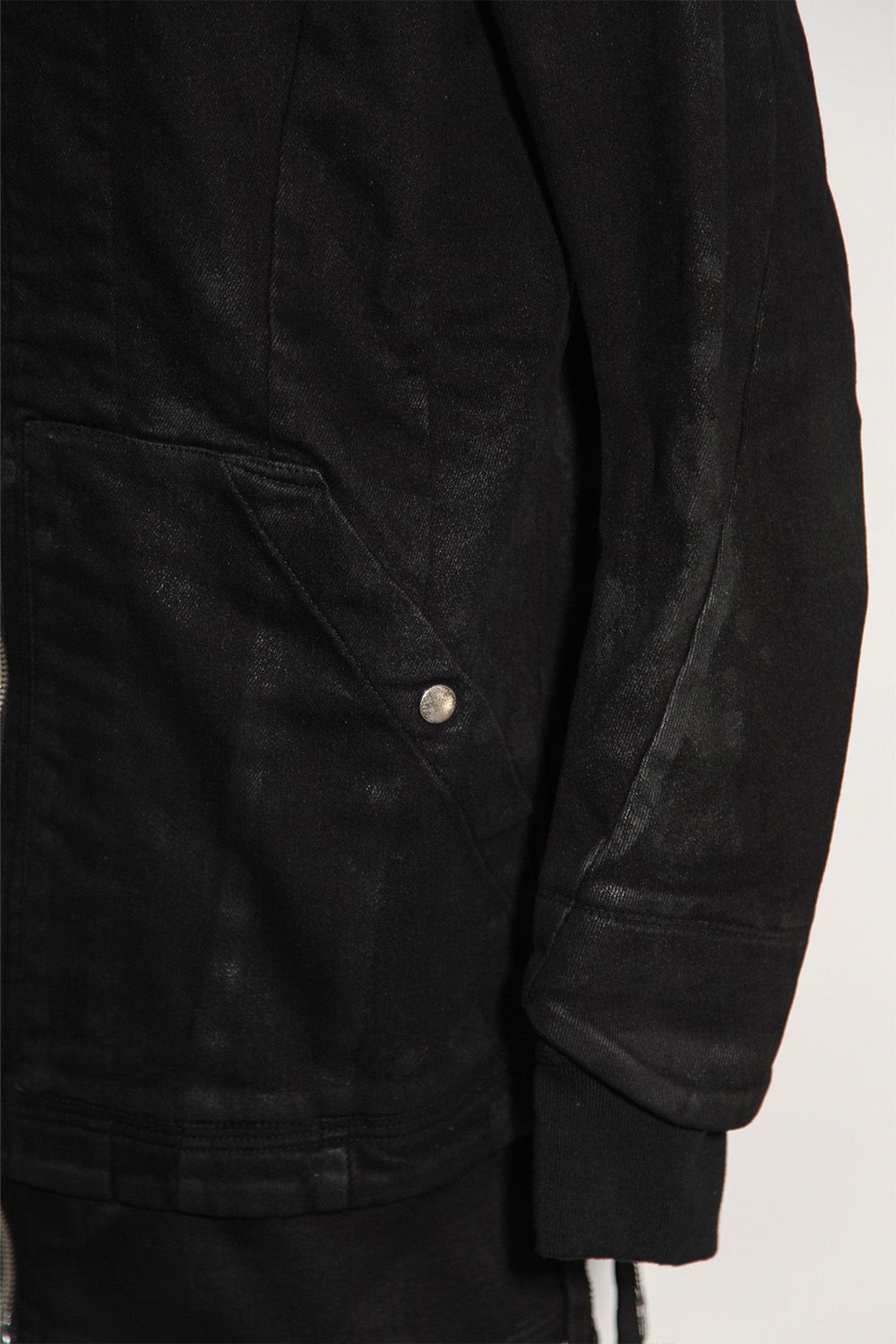 【コーティングあり】デニムフーディージャケット / COATED HOODIE DENIM JKT / ブラック / ag-12040-1