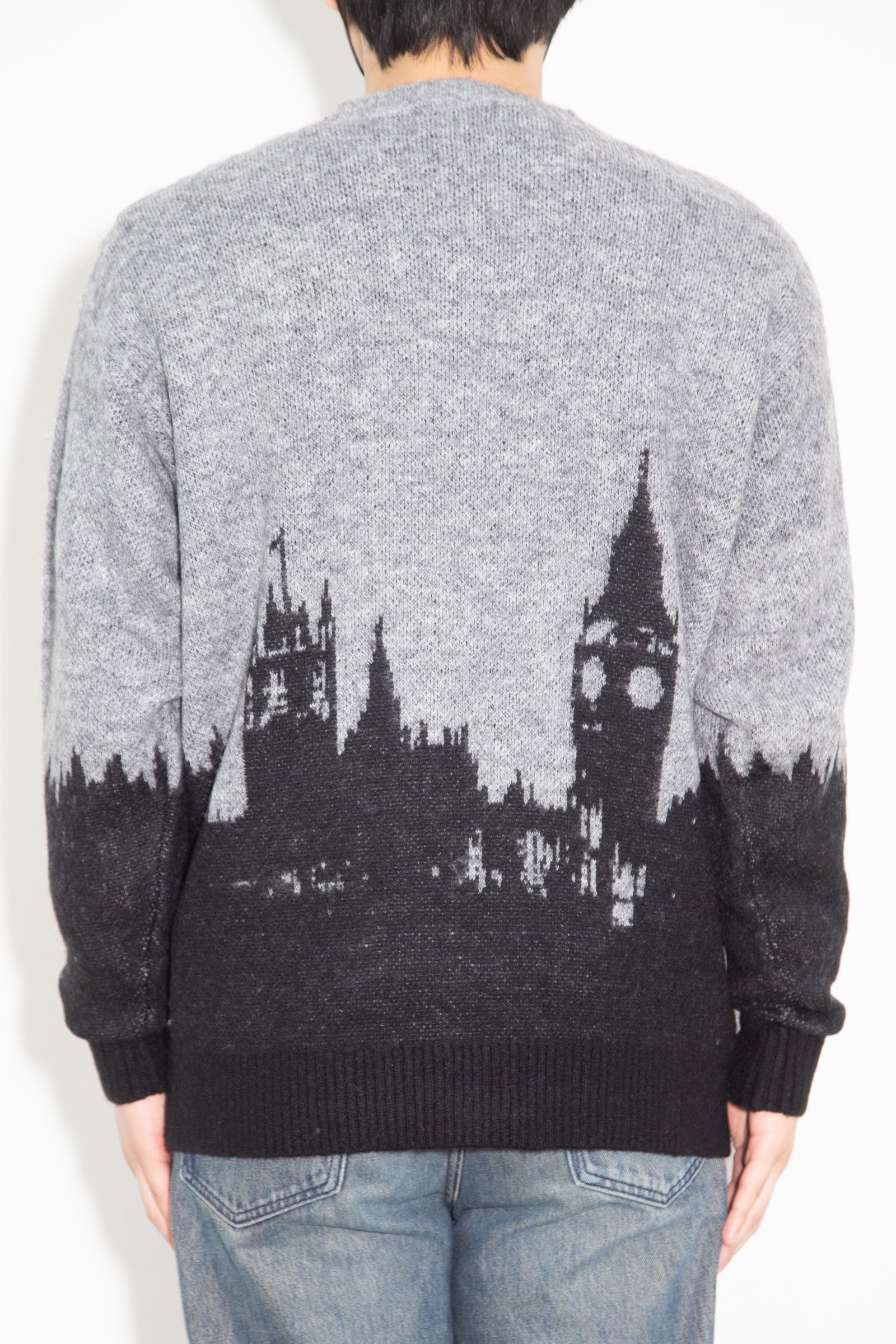 LONDON CALLINGジャカード セーター / ブラック