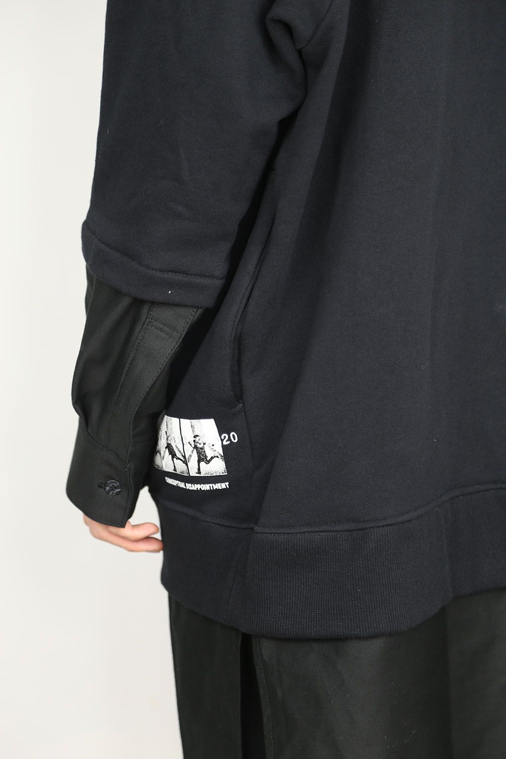 Layered Hoodie Pullover / ブラック