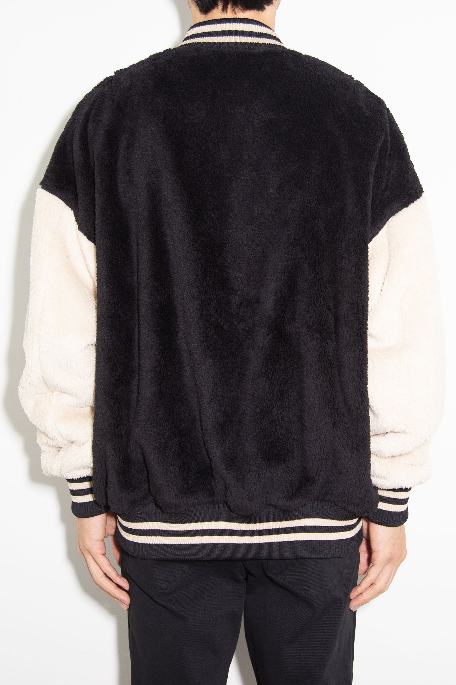 BOA OVER  VARSITY JACKET / ブラック×ベージュ