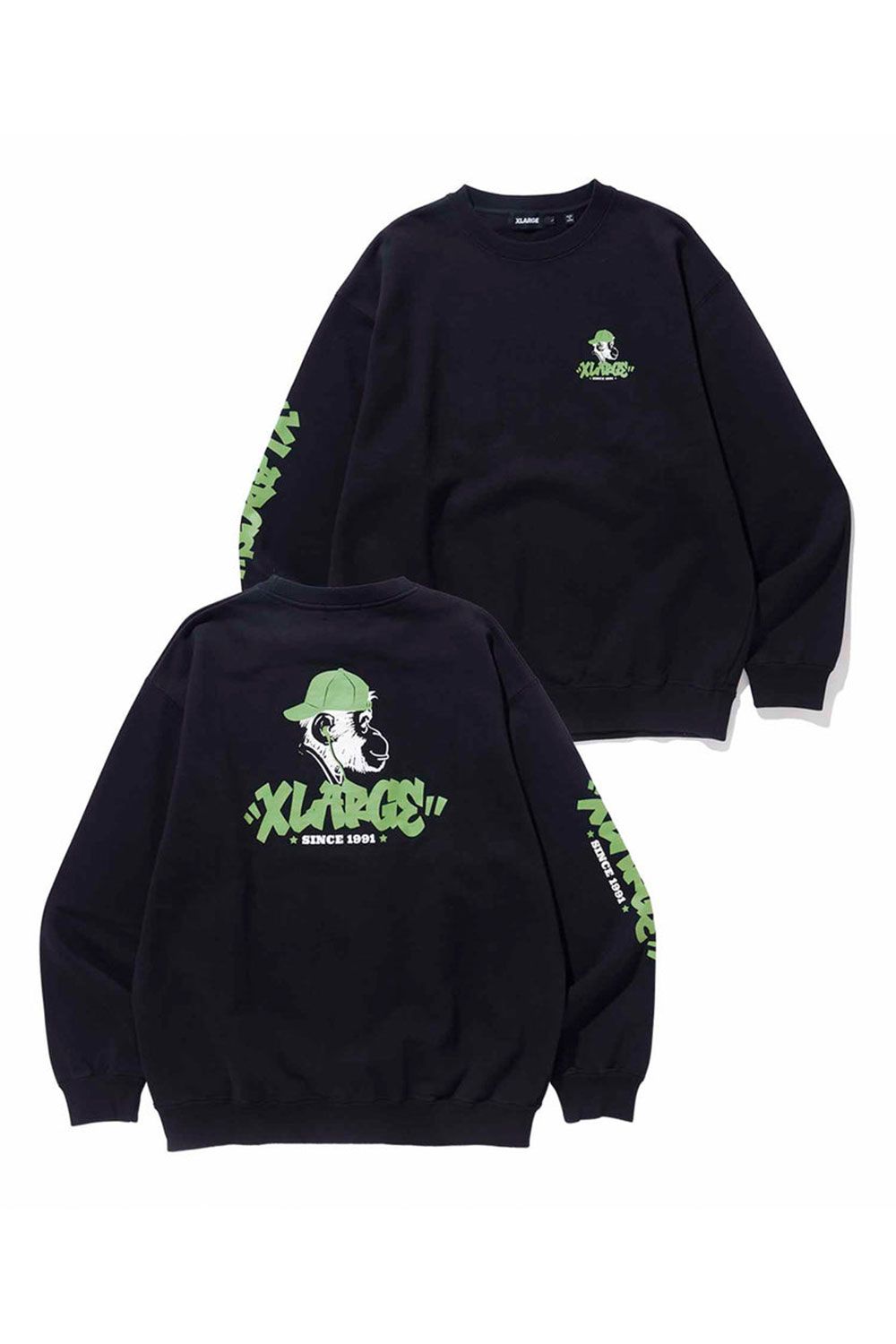 XLARGE - TAGGING LOGO CREWNECK SWEAT / ブラック | Tempt