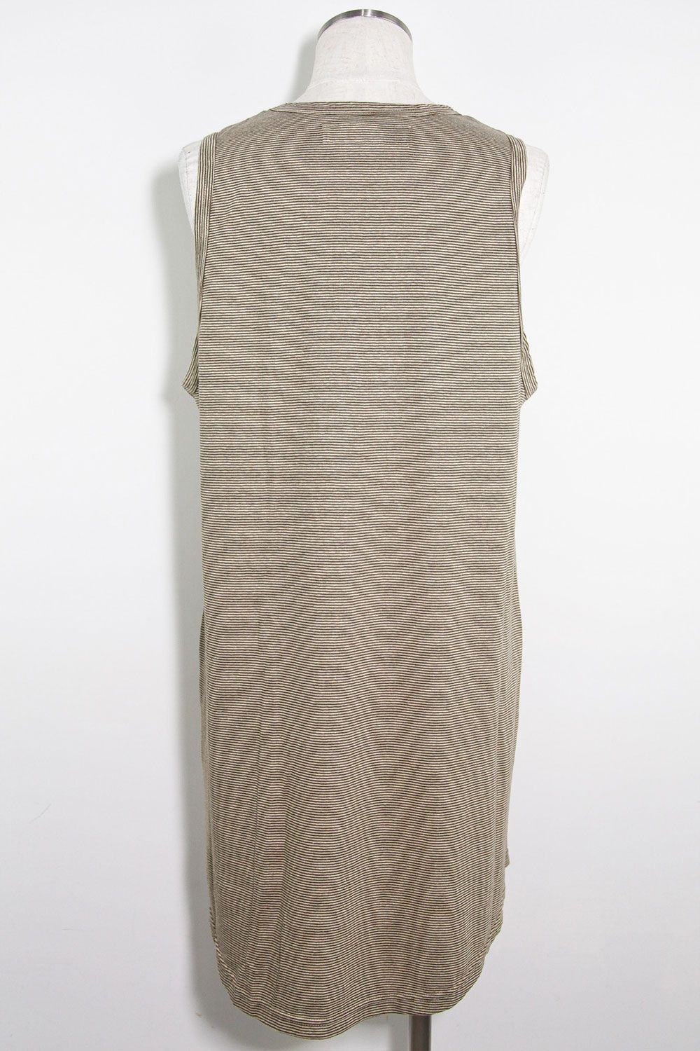 ストライプロングタンクトップ / Stripes Long Tank Top / グレー×アイボリー