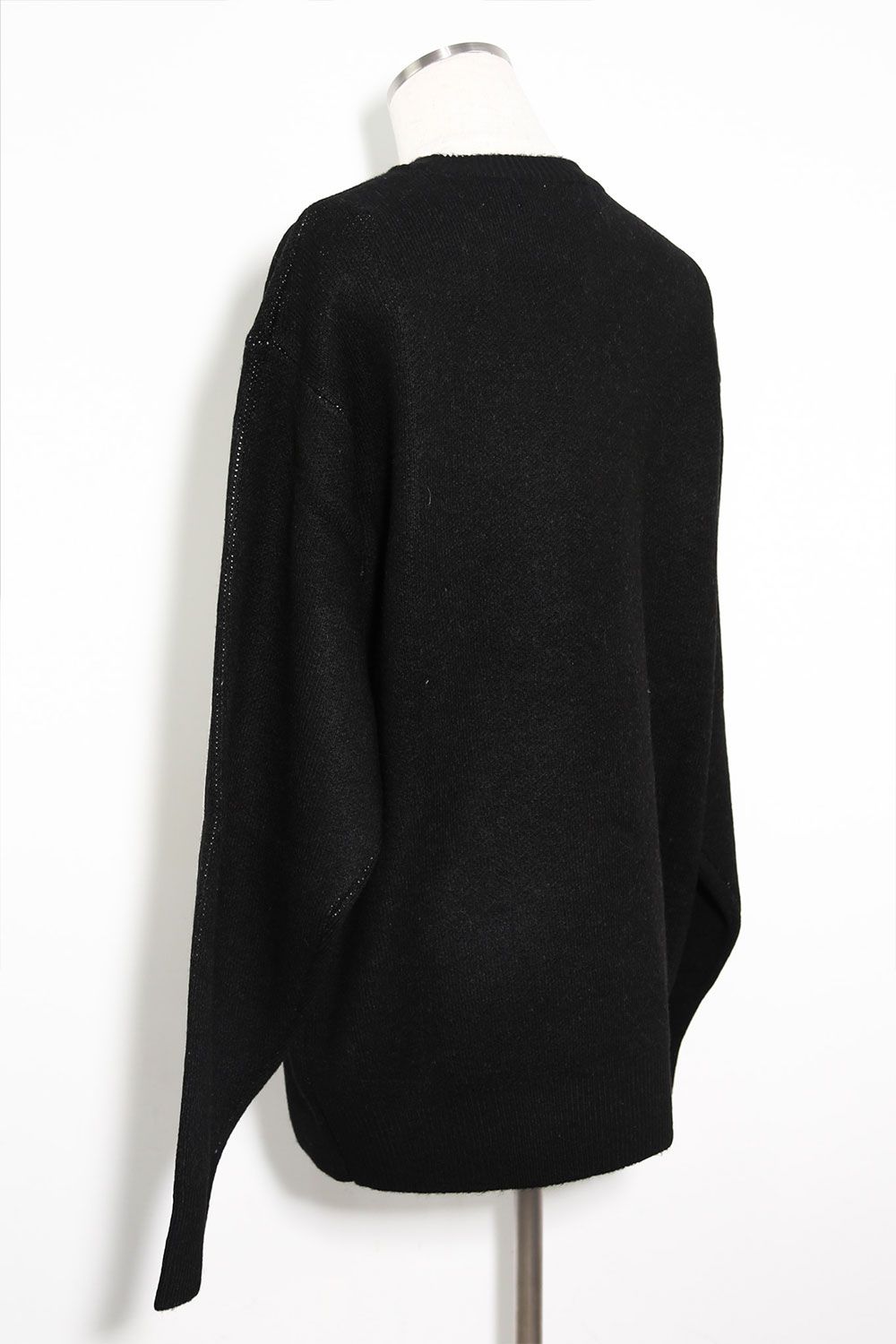 幾何学模様リラックスフィットニット / Geo Pattern Knit Top / ブラック×ベージュ / ag-8011-1