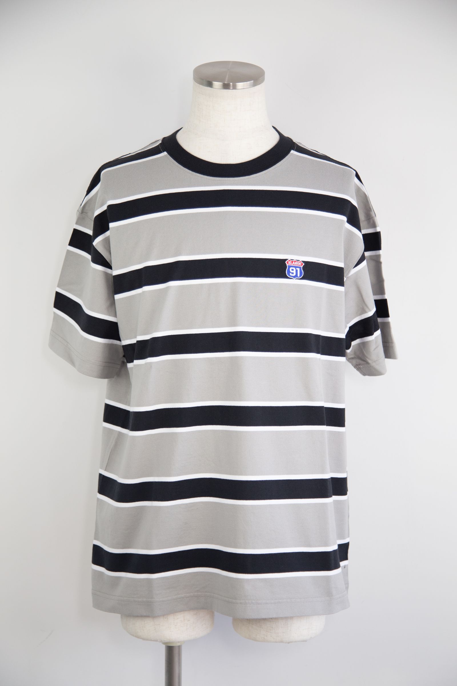 XL91 STRIPED S/S TEE / グレー