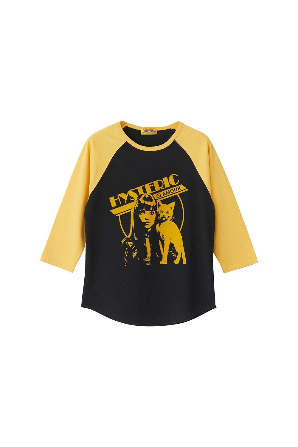 HYSTERIC WOMAN CAT 七分袖Tシャツ / イエロー
