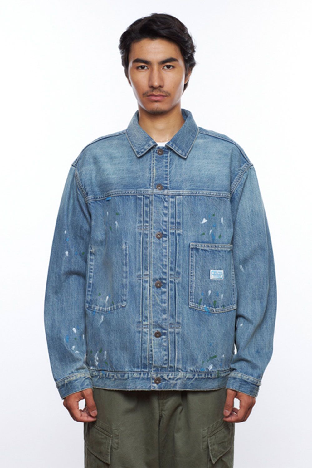 FLAG DENIM JACKET / ハードウォッシュ