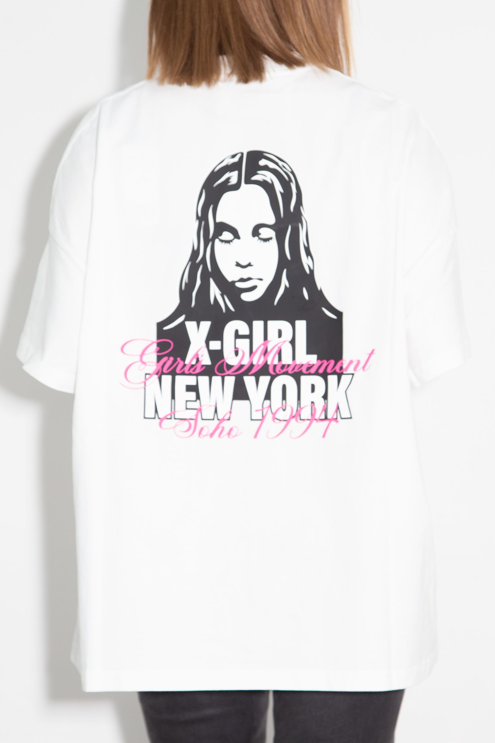 [ラスト1点 サイズS] FACE AND SCRIPT MIX LOGO S/S BIG TEE DRESS / ホワイト