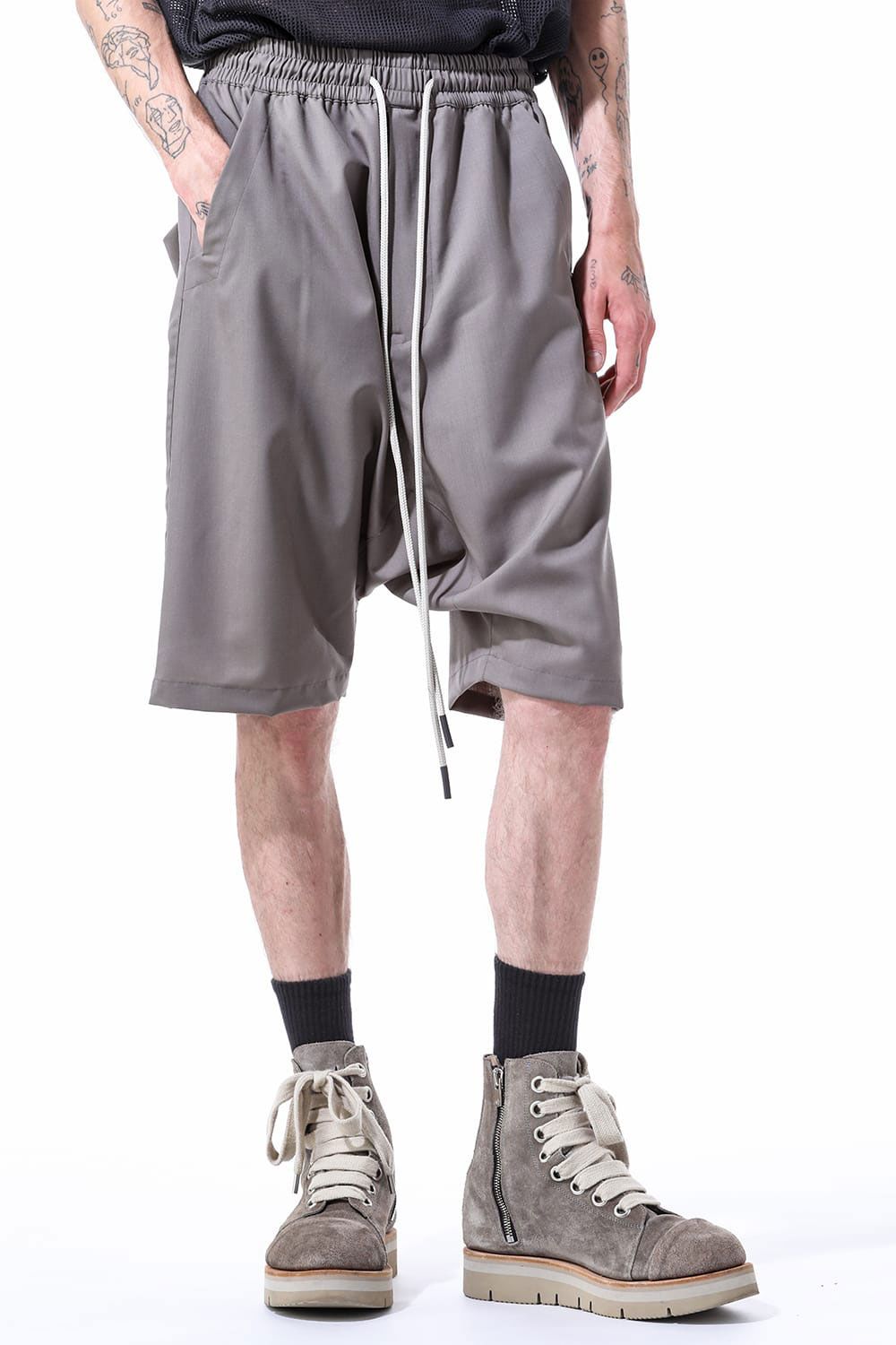 サマーウールサルエルショーツ / Summer Wool Sarouel Shorts / ブラック / ag-11042