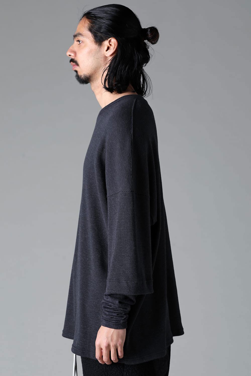 LAYERED CREW NECK TOP / ダークグレー