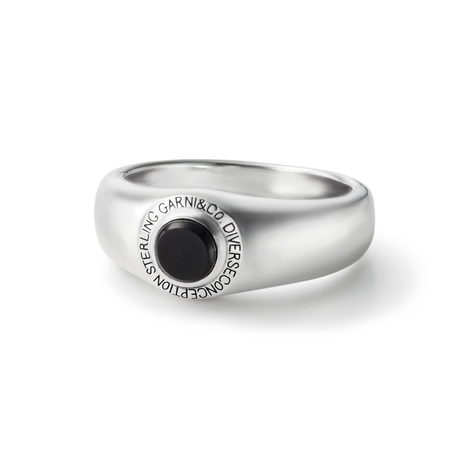 GARNI - Round Stone Ring - S / ブラック | Tempt