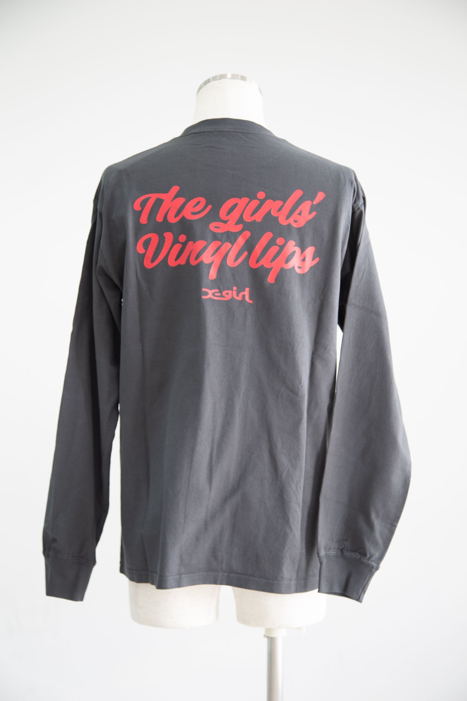 早い者勝ち VINYL LIP FACE S/S TEE X-girl 完売必須 バックロゴ X-girl - [ラスト1点 サイズS] VINYL LIP FACE L/S TEE