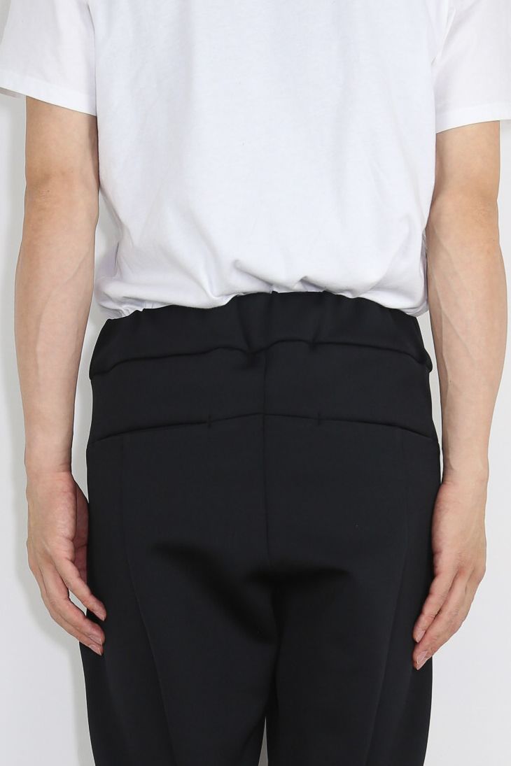 PE STRETCH SMOOTH ZIP JOGGER TROUSERS / ブラック