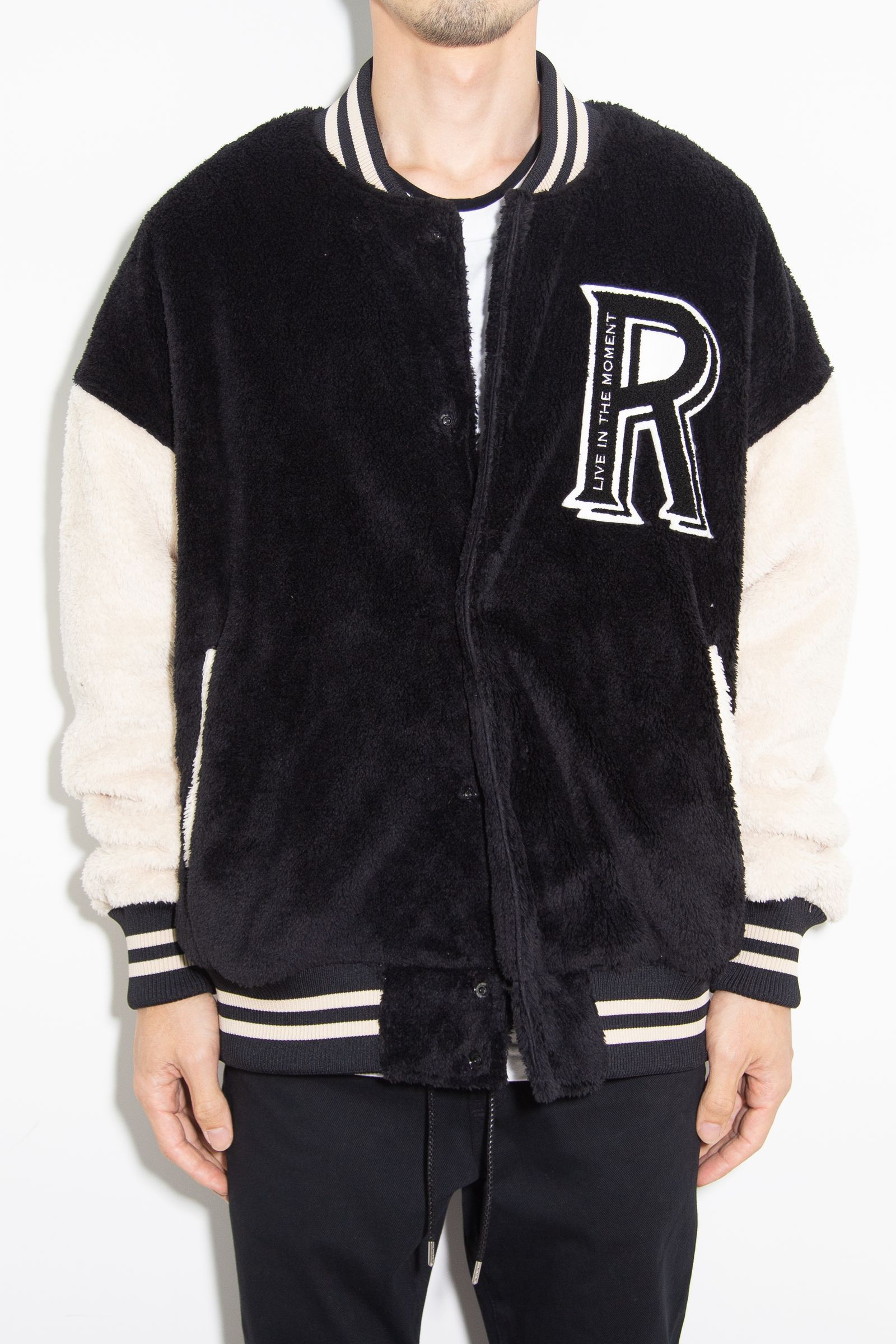 BOA OVER  VARSITY JACKET / ブラック×ベージュ