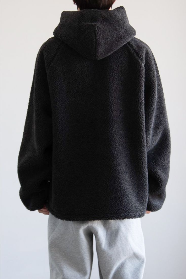 22FW FLEECE HALF ZIP HOODIE JACKET / アイアン