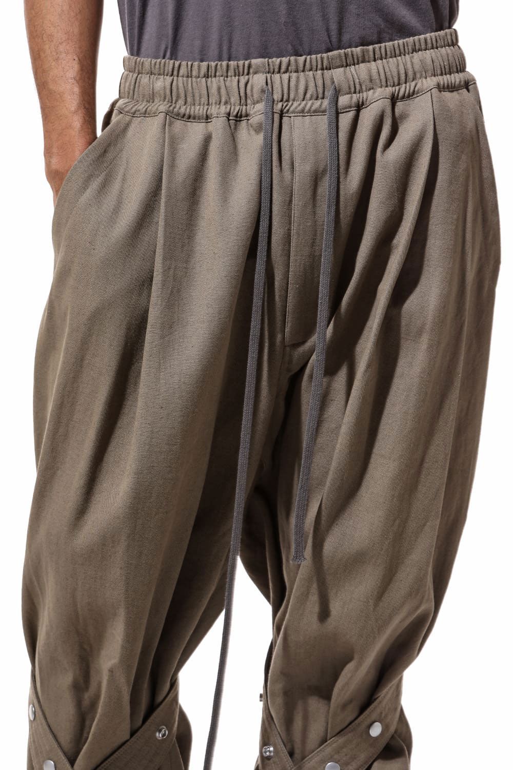 コットンリネンベルトワイドパンツ / Belt Parts Long Pants / ブラック / ag-9094-2