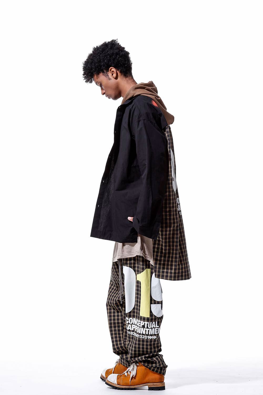 チェックフロントジップサルエルイージーパンツ / Check Front Zip Sarouel Easy Pants / イエロー